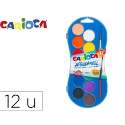 ACUARELA CARIOCA 12 COLORES CON PINCEL ESTUCHE DE PLASTICO