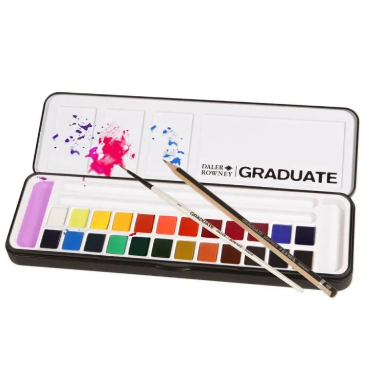 ACUARELA DALER ROWNEY GRADUATE CAJA METAL DE 24 UNIDADES COLORES SURTIDOS