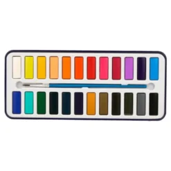 ACUARELA LIDERPAPEL 24 COLORES CON PINCEL ESTUCHE METALICO