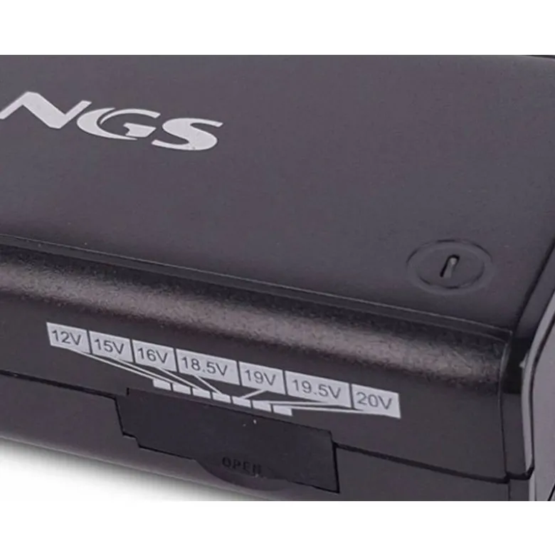 ADAPTADOR DE CORRIENTE NGS MANUAL LAPTOP 90W CON 11 ADAPTADORES