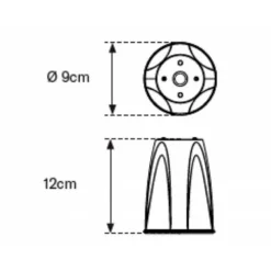 ADAPTADOR PARA CONO FARU ROJO ALTO 120 MM DIAMETRO 90 MM