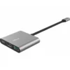ADAPTADOR TRUST DALYX 3 EN 1 MULTIPUERTO USB-C / USB-A USB-C HDMI 2.0 COLOR ALUMINIO