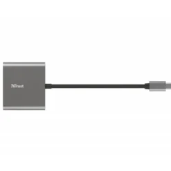 ADAPTADOR TRUST DALYX 3 EN 1 MULTIPUERTO USB-C / USB-A USB-C HDMI 2.0 COLOR ALUMINIO