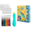 AEROGRAFO INFANTIL IMAGINOVO RECARGABLE CON USB CONTIENE 30 PLANTILLAS Y 12 ROTULADORES COLORES SURTIDOS