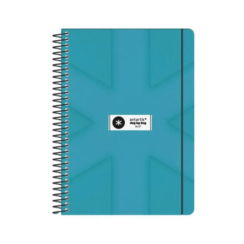 AGENDA ESCOLAR ANTARTIK 26-27 ESPIRAL PACK AND GO DIA PAGINAA5+ BILINGÜE 80G PAPEL FSC TURQUESA