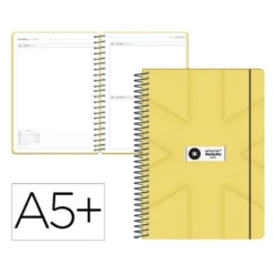 AGENDA ESCOLAR ANTARTIK 26-27 ESPIRAL PACK AND GO DIA PAGINAA5+ BILINGÜE 80G PAPEL FSC AMARILLO