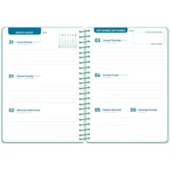 AGENDA ESCOLAR LIDERPAPEL 26-27 ESPIRAL BASIC SEMANA VISTA A5 BILINGUE 70G PAPEL FSC TURQUESA