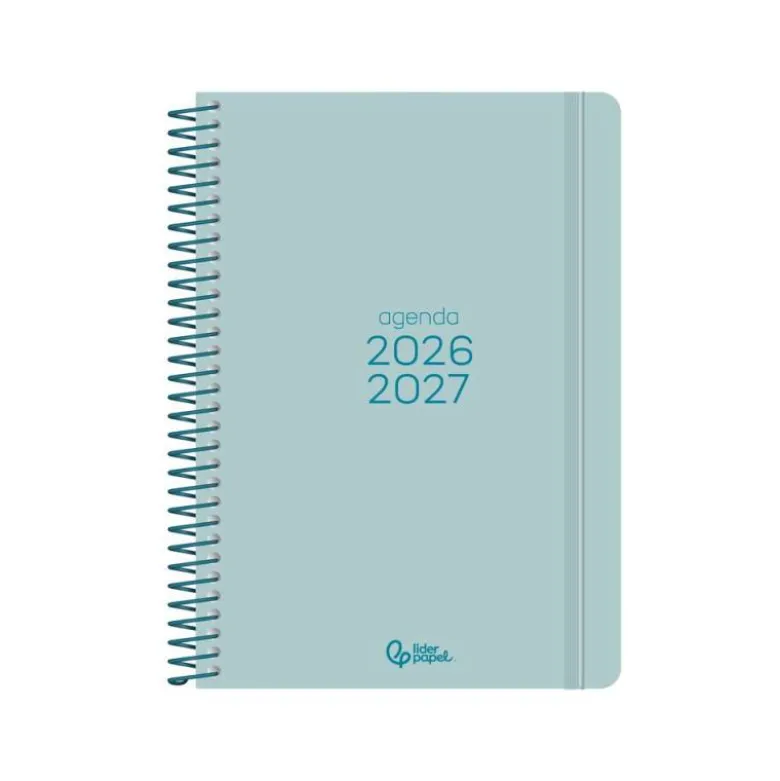 AGENDA ESCOLAR LIDERPAPEL 26-27 ESPIRAL BASIC SEMANA VISTA A5 BILINGUE 70G PAPEL FSC TURQUESA