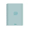 AGENDA ESCOLAR LIDERPAPEL 26-27 ESPIRAL BASIC DIA PAGINA A5 BILINGUE 70G PAPEL FSC TURQUESA
