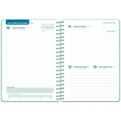 AGENDA ESCOLAR LIDERPAPEL 26-27 ESPIRAL BASIC DIA PAGINA A5 BILINGUE 70G PAPEL FSC TURQUESA