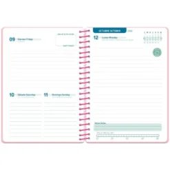 AGENDA ESCOLAR LIDERPAPEL 26-27 ESPIRAL BASIC DIA PAGINA A5 BILINGUE 70G PAPEL FSC ROSA
