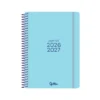 AGENDA ESCOLAR LIDERPAPEL 26-27 ESPIRAL BASIC DIA PAGINA A5 BILINGUE 70G PAPEL FSC AZUL TURQUESA