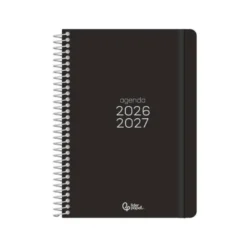 AGENDA ESCOLAR LIDERPAPEL 26-27 ESPIRAL BASIC DIA PAGINA A5 BILINGUE 70G PAPEL FSC NEGRO