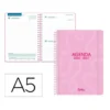 AGENDA ESCOLAR LIDERPAPEL 26-27 ESPIRAL CLASSIC DIA PAGINA A5 BILINGUE 70G PAPEL FSC ROSA
