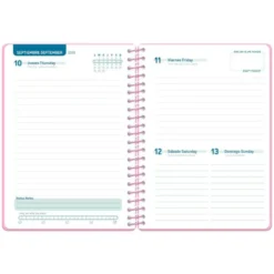 AGENDA ESCOLAR LIDERPAPEL 26-27 ESPIRAL CLASSIC DIA PAGINA A5 BILINGUE 70G PAPEL FSC ROSA