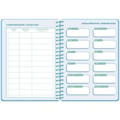 AGENDA ESCOLAR LIDERPAPEL 26-27 ESPIRAL CLASSIC DIA PAGINA A5 BILINGUE 70G PAPEL FSC AZUL