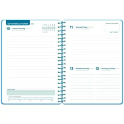 AGENDA ESCOLAR LIDERPAPEL 26-27 ESPIRAL CLASSIC DIA PAGINA A5 BILINGUE 70G PAPEL FSC AZUL