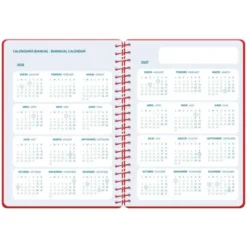 AGENDA ESCOLAR LIDERPAPEL 26-27 ESPIRAL CLASSIC SEMANA VISTA A5 BILINGUE 70G PAPEL FSC ROJO
