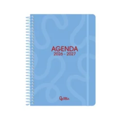 AGENDA ESCOLAR LIDERPAPEL 26-27 ESPIRAL CLASSIC SEMANA VISTA A5 BILINGUE 70G PAPEL FSC AZUL