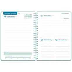AGENDA ESCOLAR LIDERPAPEL 26-27 ESPIRAL CLASSIC DIA PAGINA A5 BILINGUE 70G PAPEL FSC AZUL TURQUESA