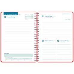 AGENDA ESCOLAR LIDERPAPEL 26-27 ESPIRAL CLASSIC DIA PAGINA A5 BILINGUE 70G PAPEL FSC ROJO