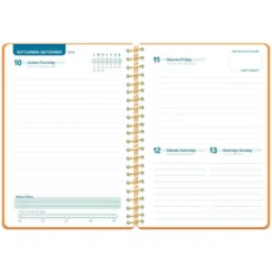 AGENDA ESCOLAR LIDERPAPEL 26-27 ESPIRAL CLASSIC DIA PAGINA A5 BILINGUE 70G PAPEL FSC NARANJA