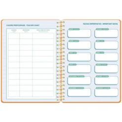 AGENDA ESCOLAR LIDERPAPEL 26-27 ESPIRAL CLASSIC DIA PAGINA A5 BILINGUE 70G PAPEL FSC NARANJA