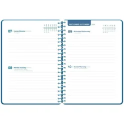 AGENDA ESCOLAR LIDERPAPEL 26-27 ESPIRAL BASIC 2 DIAS PAGINA A5 BILINGUE 70G PAPEL FSC AZUL MARINO