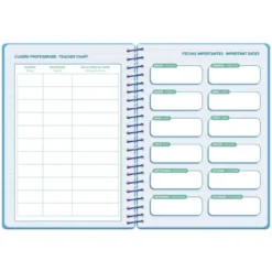 AGENDA ESCOLAR LIDERPAPEL 26-27 ESPIRAL BASIC 2 DIAS PAGINA A5 BILINGUE 70G PAPEL FSC AZUL TURQUESA