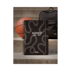 AGENDA ESCOLAR LIDERPAPEL 26-27 ESPIRAL CLASSIC SEMANA VISTA A5 BILINGUE 70G PAPEL FSC NEGRO