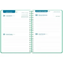 AGENDA ESCOLAR LIDERPAPEL 26-27 ESPIRAL CLASSIC 2 DIAS PAGINA A5 BILINGUE 70G PAPEL FSC VERDE