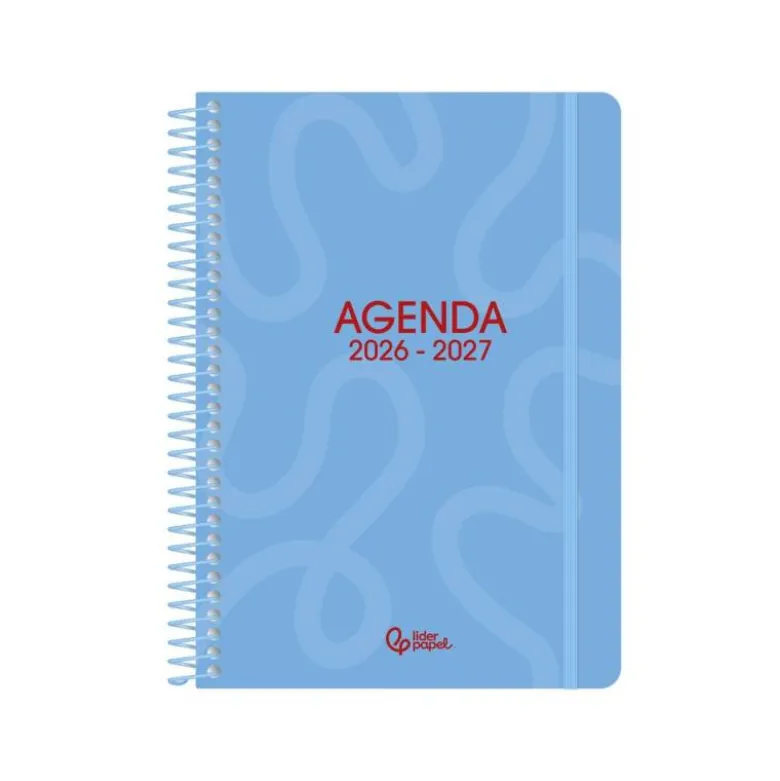 AGENDA ESCOLAR LIDERPAPEL 26-27 ESPIRAL CLASSIC 2 DIAS PAGINA A5 BILINGUE 70G PAPEL FSC AZUL