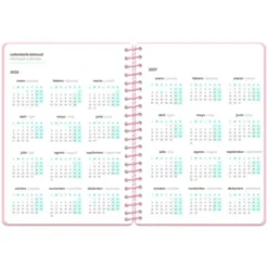 AGENDA ESCOLAR LIDERPAPEL 26-27 ESPIRAL MILITARY SEMANA VISTA A5+ BILINGUE 80G PAPEL FSC ROSA
