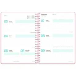 AGENDA ESCOLAR LIDERPAPEL 26-27 ESPIRAL MILITARY SEMANA VISTA A6+ BILINGUE 80G PAPEL FSC ROSA