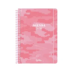 AGENDA ESCOLAR LIDERPAPEL 26-27 ESPIRAL MILITARY SEMANA VISTA A6+ BILINGUE 80G PAPEL FSC ROSA