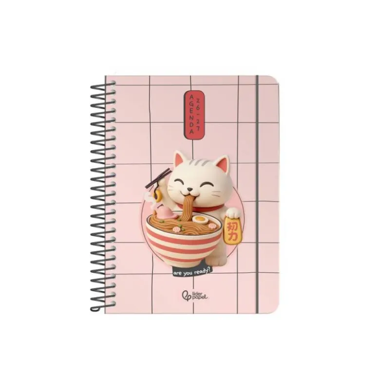 AGENDA ESCOLAR LIDERPAPEL 26-27 ESPIRAL ORIENTAL DIA PAGINA A6+ BILINGUE 80G PAPEL FSC GATO