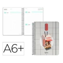 AGENDA ESCOLAR LIDERPAPEL 26-27 ESPIRAL ORIENTAL DIA PAGINA A6+ BILINGUE 80G PAPEL FSC FIDEOS
