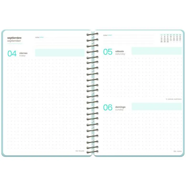 AGENDA ESCOLAR LIDERPAPEL 26-27 ESPIRAL ORIENTAL DIA PAGINA A6+ BILINGUE 80G PAPEL FSC MIX