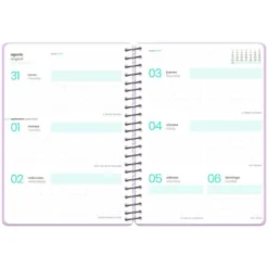AGENDA ESCOLAR LIDERPAPEL 26-27 ESPIRAL ORIENTAL SEMANA VISTA A6+ BILINGUE 80G PAPEL FSC SACAPUNTAS