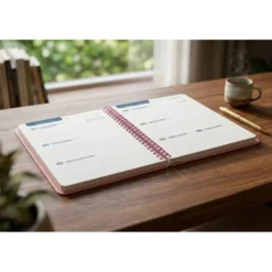 AGENDA ESCOLAR LIDERPAPEL 26-27 ESPIRAL BASIC SEMANA VISTA A5 BILINGUE 70G PAPEL FSC ROSA