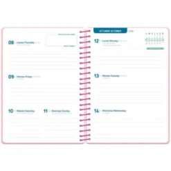 AGENDA ESCOLAR LIDERPAPEL 26-27 ESPIRAL BASIC SEMANA VISTA A5 BILINGUE 70G PAPEL FSC ROSA