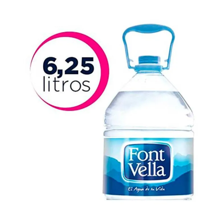 Agua mineral natural Font Vella botella de 6,25L
