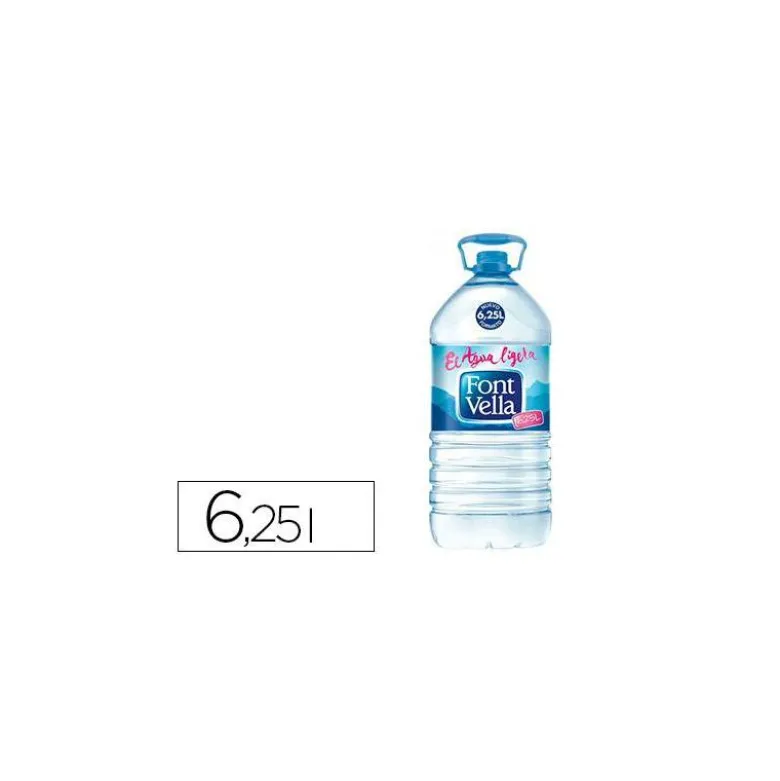 Agua mineral natural Font Vella botella de 6,25L