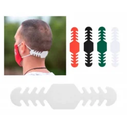 AJUSTADOR MASCARILLA SILICONA FLEXIBLE 3 POSICIONES DE AJUSTE COLOR BLANCO 19,4X1,80 CM
