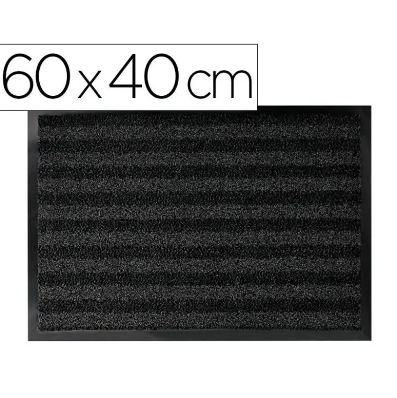 ALFOMBRA PARA SUELO Q-CONNECT PREMIUM PARA INTERIORES ANTIDESLIZANTE FIBRA POLIPROPILENO Y FIELTRO GRIS 60X40 CM