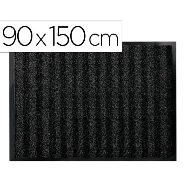 ALFOMBRA PARA SUELO Q-CONNECT PREMIUM PARA INTERIORES ANTIDESLIZANTE FIBRA POLIPROPILENO Y FIELTRO GRIS 90X150 CM