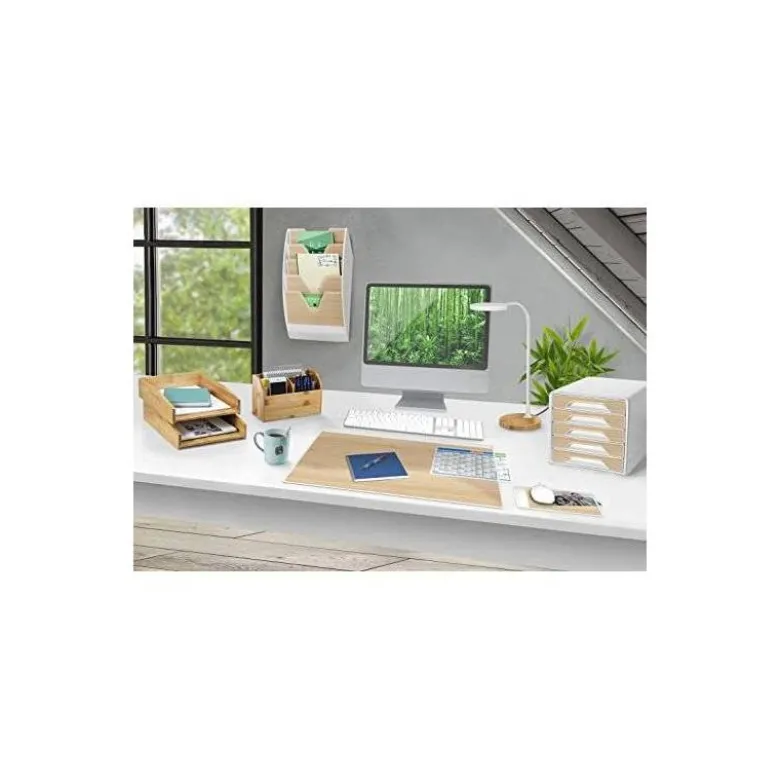ALFOMBRILLA DE RATON CEP SILVA BAMBU CON SOLAPA TRANSPARENTE 210X150X2 MM
