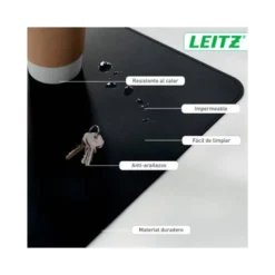 ALFOMBRILLA DE SOBREMESA LEITZ 80X40 CM COLOR NEGRO