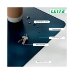 ALFOMBRILLA DE SOBREMESA LEITZ 80X40 CM COLOR AZUL OSCURO