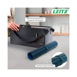 ALFOMBRILLA DE SOBREMESA LEITZ 80X40 CM COLOR AZUL OSCURO
